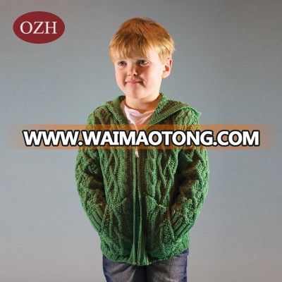 Long Sleeve Round Neck Knitting Kid Cardigan Sweater